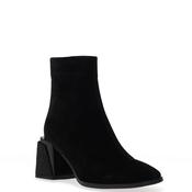 Loretta Vitale Suede Statement Block Heel Boots, Black