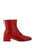 Loretta Vitale Distressed Patent Leather Boots, Red image