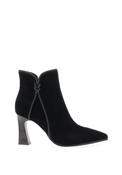 Loretta Vitale Embellished Knot Detail Heeled Ankle Boots, Black image