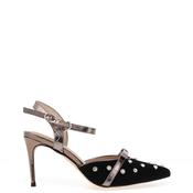Loretta Vitale Suede Diamante Stud High Heels, Black image