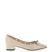 Loretta Vitale Patent Stud Detailed Pumps, Beige image