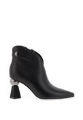Loretta Vitale Leather Geometric Heeled Boots, Black image