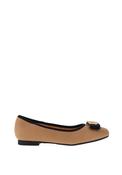 Loretta Vitale Leather Flat Ballet Pumps, Tan image