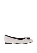 Loretta Vitale Leather Flat Ballet Pumps, White image