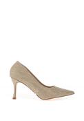 Lunar Jada Shimmering Zebra Printed Court Shoes, Gold image