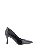 Lunar Megan Faux Patent Court Heeled Shoes, Black image