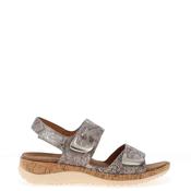 Lunar Beatrice Snake Printed Chunky Velcro Strap Sandals, Grey