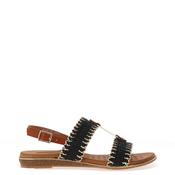 Lunar Jules Woven T Bar Sandals, Black image