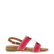 Lunar Jules Woven T Bar Sandals, Pink