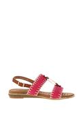Lunar Jules Woven T Bar Sandals, Pink image