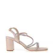 Lunar Toulouse Diamante Encrusted Strappy Heeled Sandals, Champagne Gold image