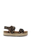 Lunar Encode Zebra Platform Espadrille Sandals, Black image