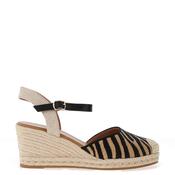 Lunar Goji Zebra Wegde Espadrille Sandals, Black image
