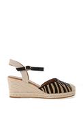 Lunar Goji Zebra Wegde Espadrille Sandals, Black image