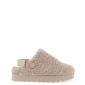 Lunar Naples Teddy Fleece Mules, Beige image