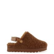 Lunar Naples Teddy Fleece Mules, Brown image