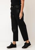 Mac Danni Faux Leather Barrel Jeans, Black image