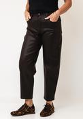 Mac Danni Faux Leather Barrel Jeans, Brown image