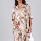 Malissa J Geometric Satin Cover Up and Pashmina Set, Beige