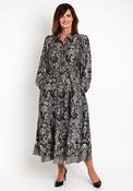Malissa J Lace Print A-line Maxi Dress, Black image