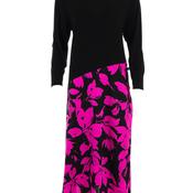 Malissa J One Size Floral Midi Dress, Black