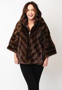 Malissa J Faux Fur Cropped Sleeve Jacket, Brown image