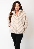 Malissa J Faux Fur Cropped Sleeve Jacket, Beige image