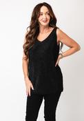 Malissa J One Size Embellished V Neck Knit Top, Black image