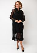 Malissa J Frill Detail Mesh One Size Shirt Dress, Black image