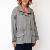 Malissa J Rhinestone Embellished Zip Up Jacket, Grey