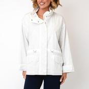 Malissa J Rhinestone Embellished Zip Up Jacket, White