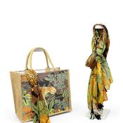 Malissa J Safari Print Large Tote Bag Set, Green Multi