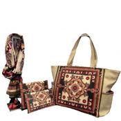 Malissa J Vintage Print Large Weekender Bag Set, Beige Multi