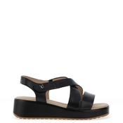 Caprice Leather Criss Cross Strap Sandals, Black image