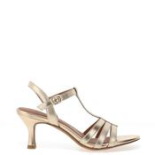 Marco Tozzi Metallic Leather Strappy Heeled Sandals, Gold image