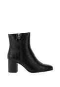 Marco Tozzi Vegan Croc Print Block Heeled Boot, Black image