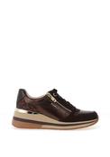 Marco Tozzi Colour Block Wedge Trainers, Brown image