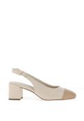 Marco Tozzi Colour Block Sling Back Mid-Heeled Shoes, Beige image