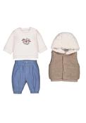 Mayoral Baby Boy Flying Club 3 Piece Outfit, Beige Multi image