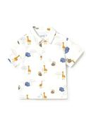 Mayoral Baby Boy Animal Print Short Sleeve Shirt, White image