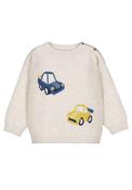 Mayoral Baby Boy Long Sleeve Car Knit Jumper, Cream image