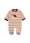 Mayoral Baby Boy Stripe Snail Velour Long Sleeve Sleepsuit, Red image