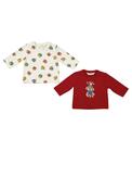 Mayoral Baby Boy Two Long Sleeve Teddy Tops, Red image