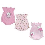 Mayoral Baby Girl Three Piece Bodysuit Set, Pink