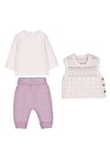 Mayoral Baby Girl 3 Piece Knit Set, Purple image