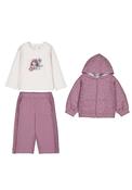 Mayoral Baby Girl Three Piece Tracksuit, Purple image
