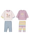 Mayoral Baby Girl Animal 4 Piece Top and Legging Set, Purple Multi image