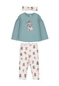 Mayoral Baby Girl Cute Dog Top Legging and Headband Set, Green image