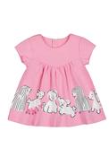 Mayoral Baby Girl Dog Print Short Sleeve Dress, Pink image