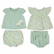 Mayoral Baby Girl Floral Four Piece Set, Green